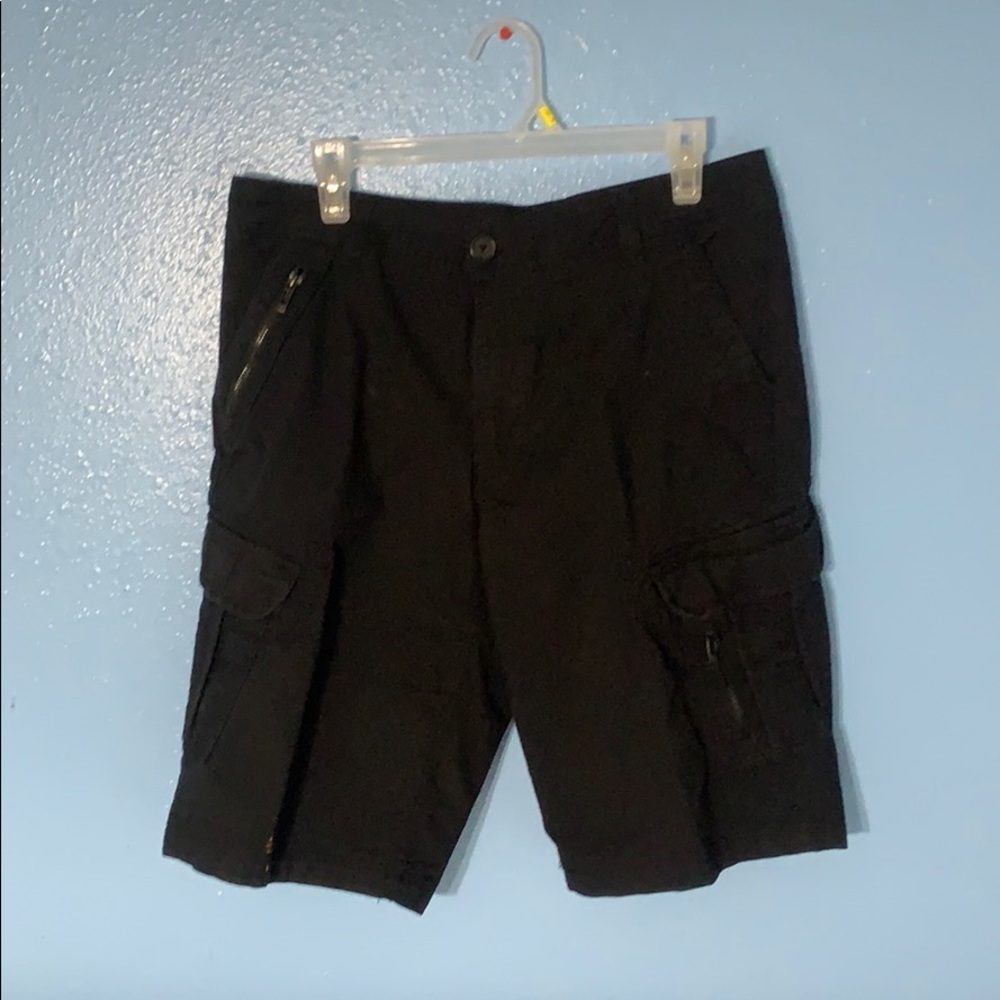 Black cargo shorts